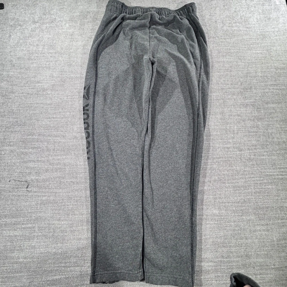 Reebok Sweatpants Mens Medium Gray Excellent Ankle Zip Heather Athletic Joggers